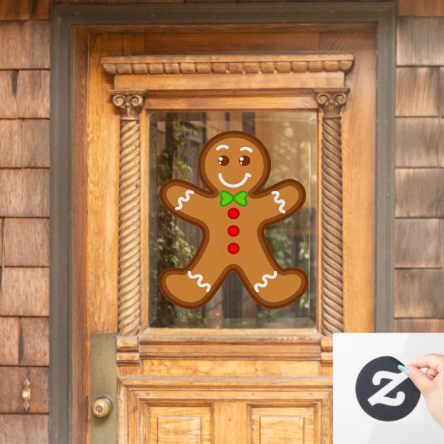 sweet XmaS Gingerbread Man Window Cling (Home Door)