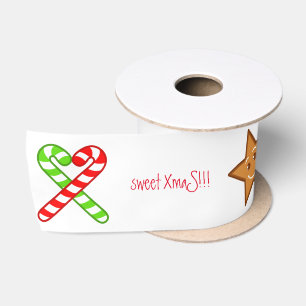 sweet XmaS pals Custom Text on White Satin Ribbon