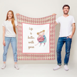 Sweet Yarn Lover Fleece Blanket