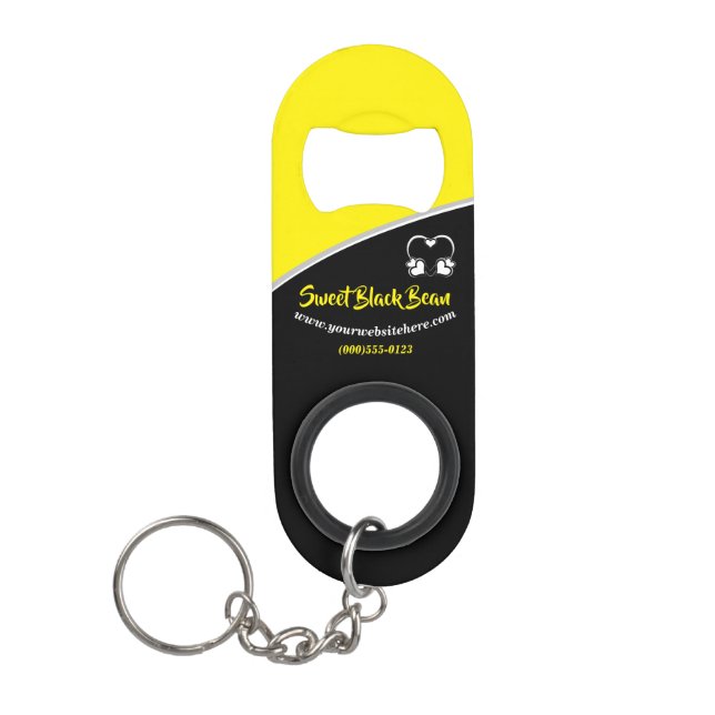 Sweet yellow Bean Promotional Business Keychain (Front)