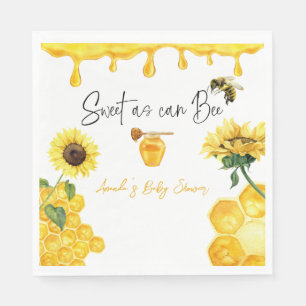 Sweet Yellow Honey Comb Sunflower Bee Baby Shower Napkin