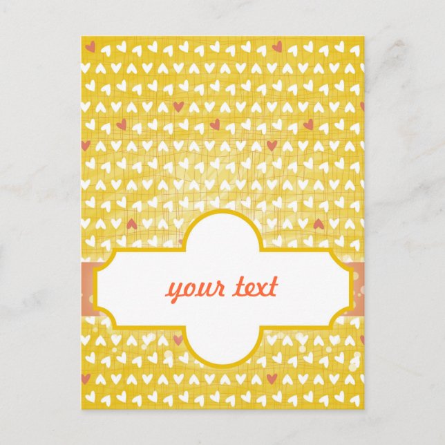 sweet yellow little hearts postcard (Front)