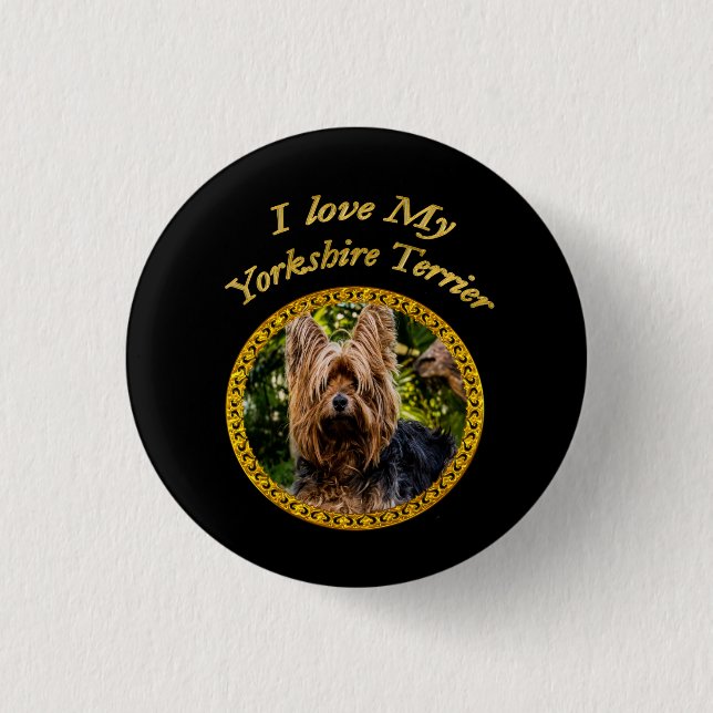 Sweet Yorkshire terrier small dog 3 Cm Round Badge (Front)