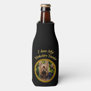 Sweet Yorkshire terrier small dog Bottle Cooler