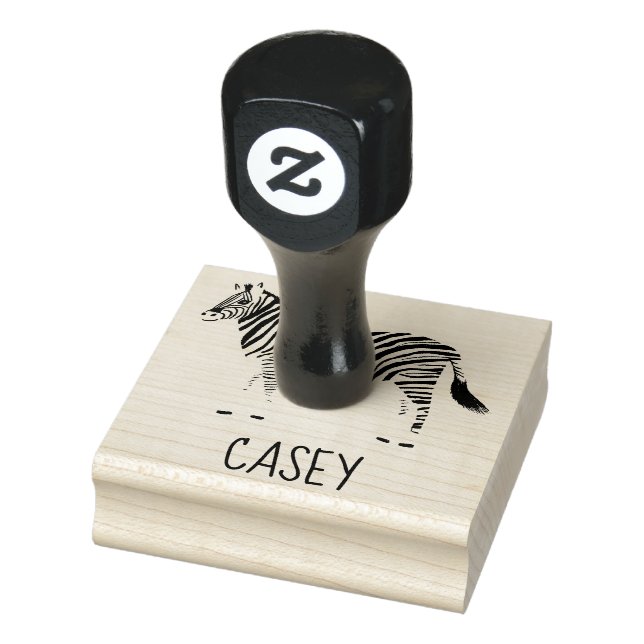 Sweet Zebra Hand Drawn CUSTOMIZE IT Rubber Stamp (Stamp)