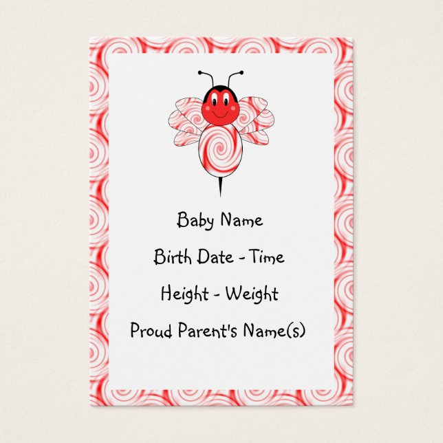 SweetBee Bumble Bee Birth Announcement (Front)