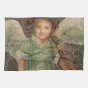 Sweeten - Little Girl Angel Playing a Violin Tea Towel