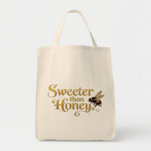Sweeter Than Honey Golden Vintage Bee Lover Art Tote Bag