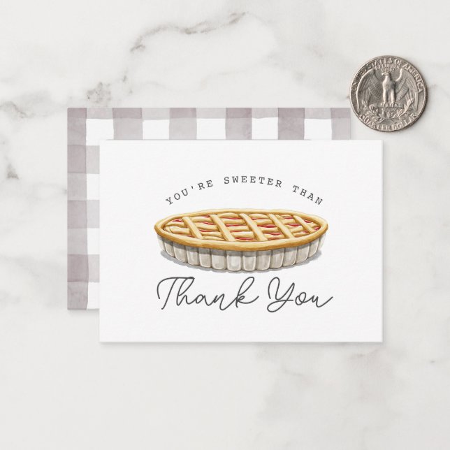 Sweeter than Pie Baby Shower Thank You Card (Front/Back In Situ)