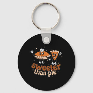 Sweeter Than Pie Fall Vibes Autumn Key Ring
