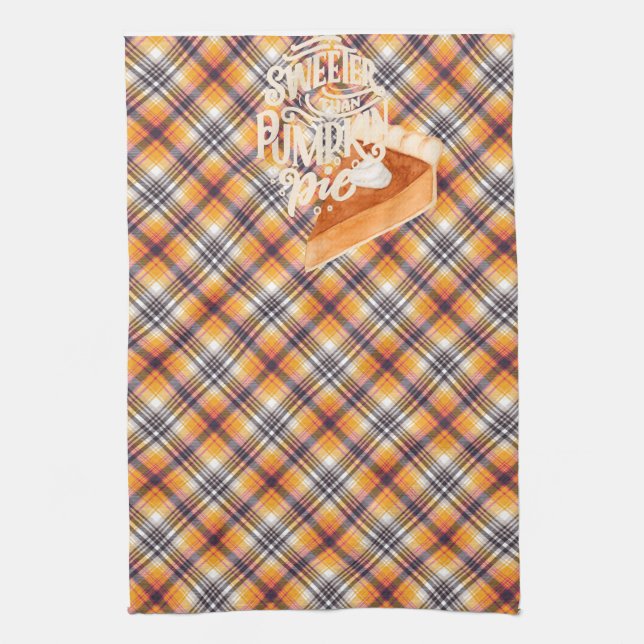 Sweeter Than Pumpkin Pie Tea Towel (Vertical)