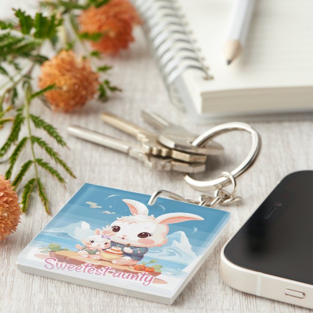 Sweetest aunty key ring (Front Right)