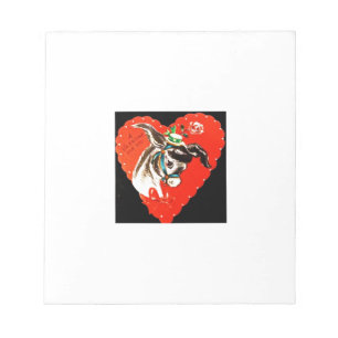 Sweetest Beautiful Vintage Valentine Donkey Notepad