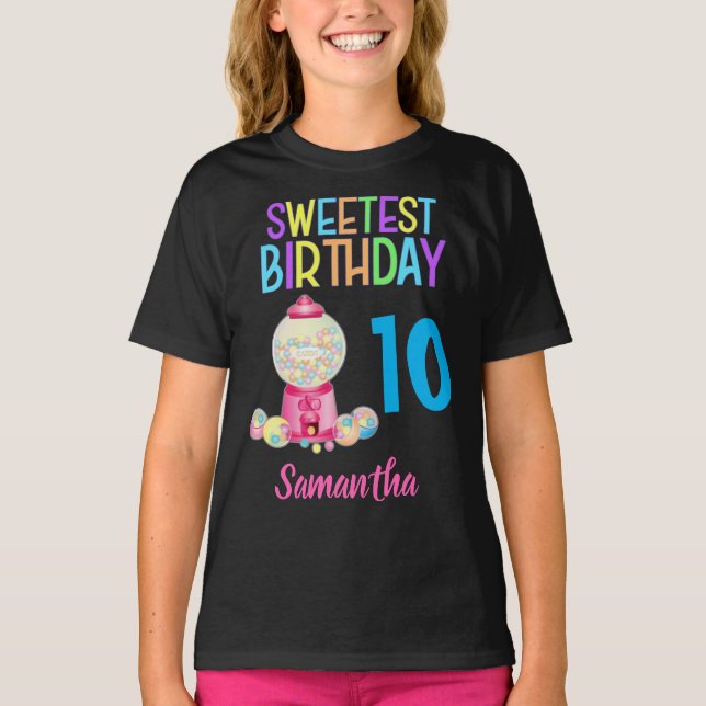 Sweetest Birthday Party Colourful Custom T-Shirt (Front)