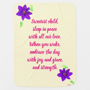 Sweetest Child   Baby Girl Blanket   Poem