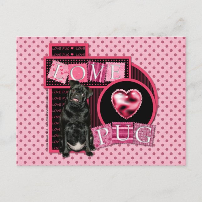 Sweetest Day - Love Pug Postcard (Front)