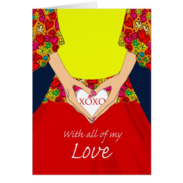 Sweetest Day Woman Holding Heart with XOXO (Front)