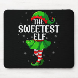 Sweetest Elf Christmas Girls Women Elf Squad Xmas Mouse Mat