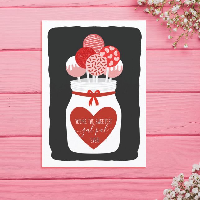 Sweetest Gal Pal Lollipop Galentine's Day Greeting Holiday Card (Creator Uploaded)