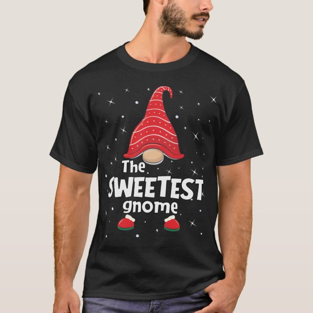 Sweetest Gnome Family Matching Christmas Funny Paj T-Shirt (Front)