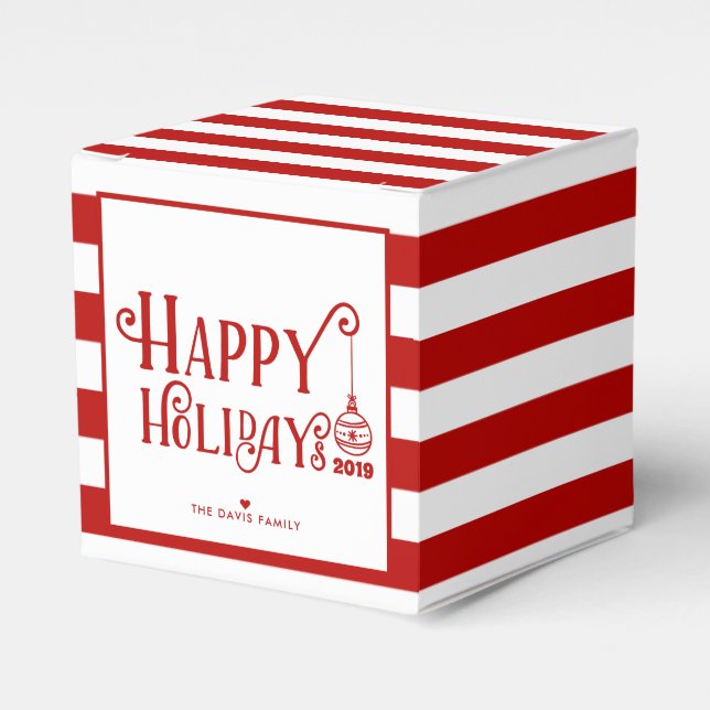 Sweetest Happy Holidays | Custom Christmas Favour Box (Front Side)