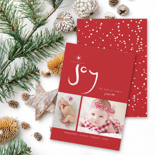 Sweetest Joy Baby's First Christmas Birth Photo Holiday Card