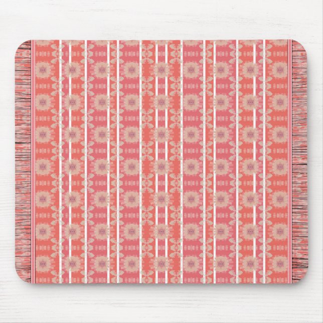 Sweetest Little Coral Flowered Rug style Mouse Mat (Front)