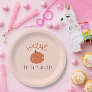 sweetest little pumpkin cute paper plate