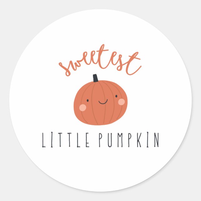 sweetest little pumpkin cute Stickers & Labels (Front)