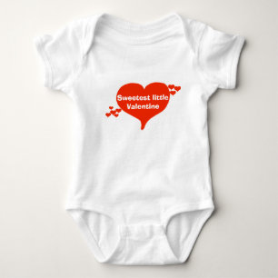 Sweetest Little Valentine Red Hearts Baby Bodysuit