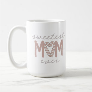 Sweetest Mom Candycane Custom Christmas Coffee Mug