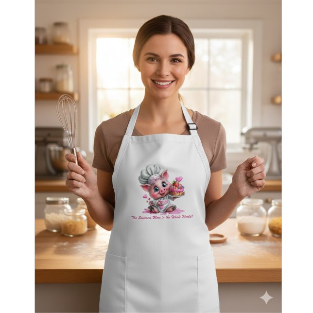Sweetest Mom Pig Chef Custom Apron (Creator Uploaded)