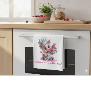 Sweetest Mom Pig Chef Kitchen Towel