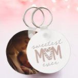 Sweetest Mum Candycane Custom Christmas Photo Key Ring<br><div class="desc">A cute custom Christmas gift for the sweetest mum ever. Add a photo to the back using the personalisation feature.</div>