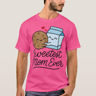 Sweetest Mum Ever Cute Milk And Cookie Hug Kawaii T-Shirt