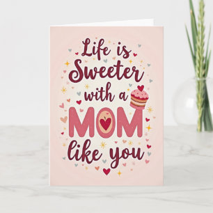 Sweetest Mum Heart Illustration Card