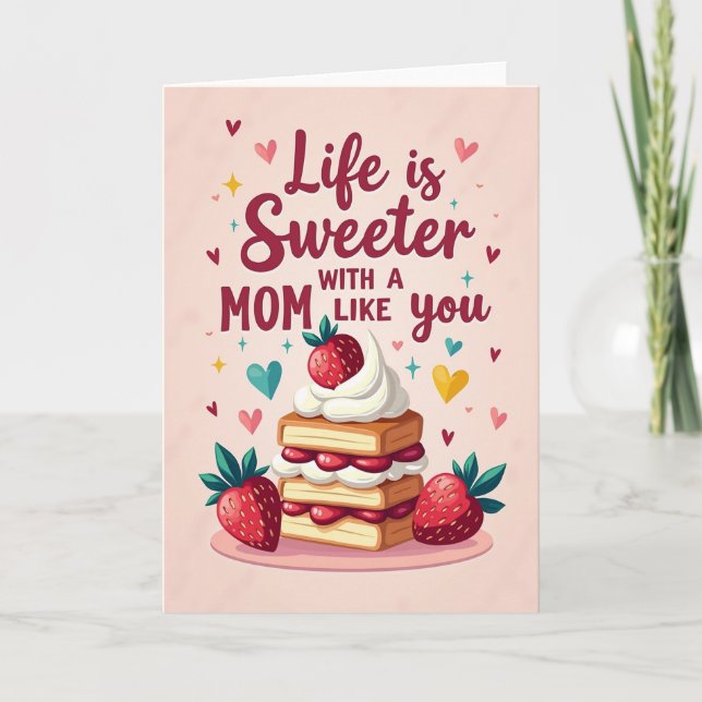 Sweetest Mum Strawberry Card (Front)