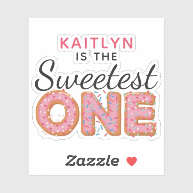 SWEETEST ONE Pink Doughnuts Birthday Name Scrapboo (Sheet)