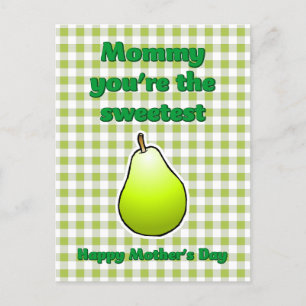 Sweetest Pear Mothers Day Postcard