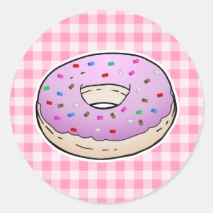 Sweetest Pink Doughnut Classic Round Sticker