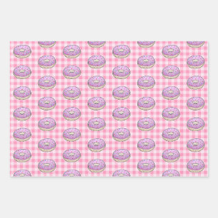 Sweetest Pink Doughnut Wrapping Paper Sheet
