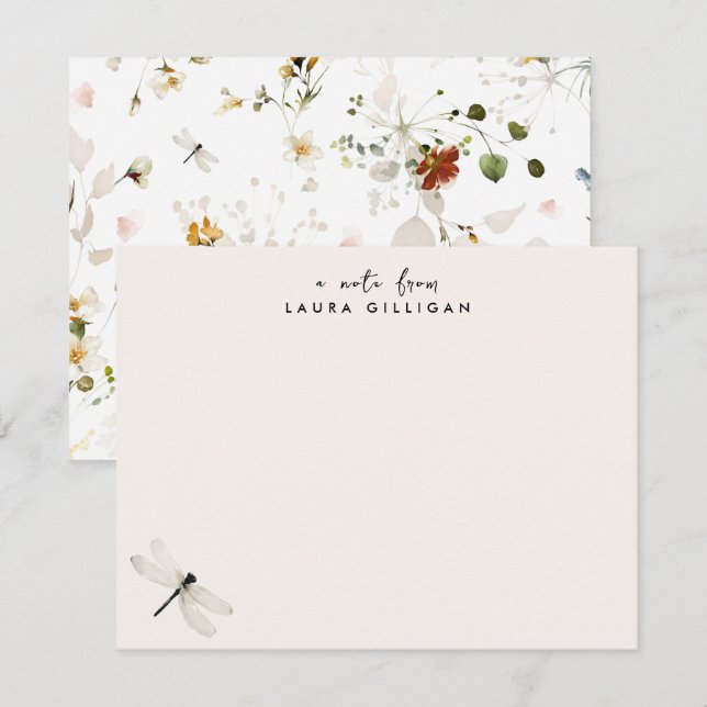 Sweetest Pink Floral Personalised Stationery Card (Front/Back)