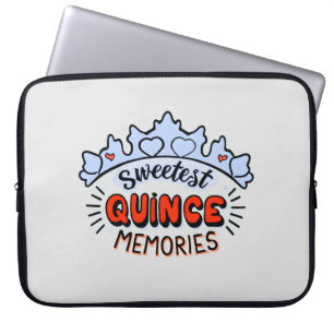 Sweetest Quince Memories Enchanting Quinceañera Laptop Sleeve