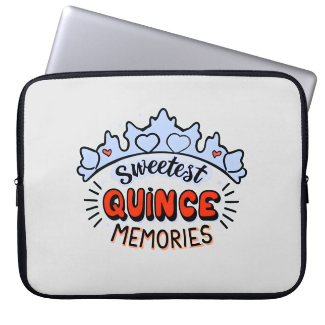 Sweetest Quince Memories Enchanting Quinceañera Laptop Sleeve (Front)