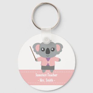 Sweetest Teacher, Cute Koala Bear, Appreciation Key Ring