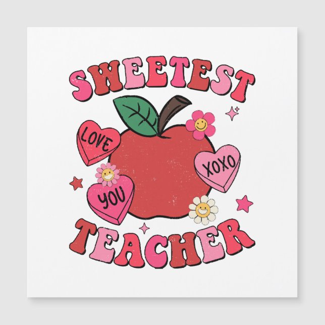 Sweetest Teacher Valentines Day Hearts (Front)