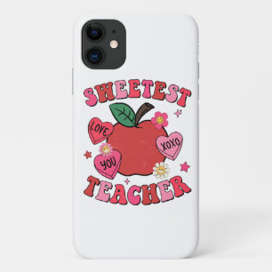Sweetest Teacher Valentines Day Hearts iPhone 11 Case