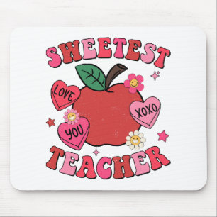 Sweetest Teacher Valentines Day Hearts Mouse Mat