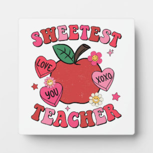 Sweetest Teacher Valentines Day Hearts Plaque