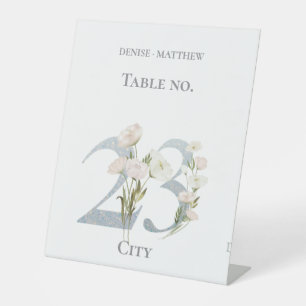 Sweetest White Floral Table Number Table Tent Sign